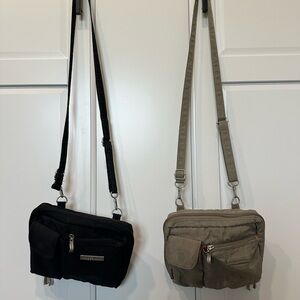 Bundle of 2 Baggallini Crossbody Bag - Black and khaki,waterproof,travel